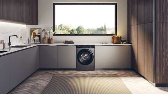 Haier Πλυντήριο Ρούχων 9kg 1400 Στροφών Γκρι HW90-B14939S8-S