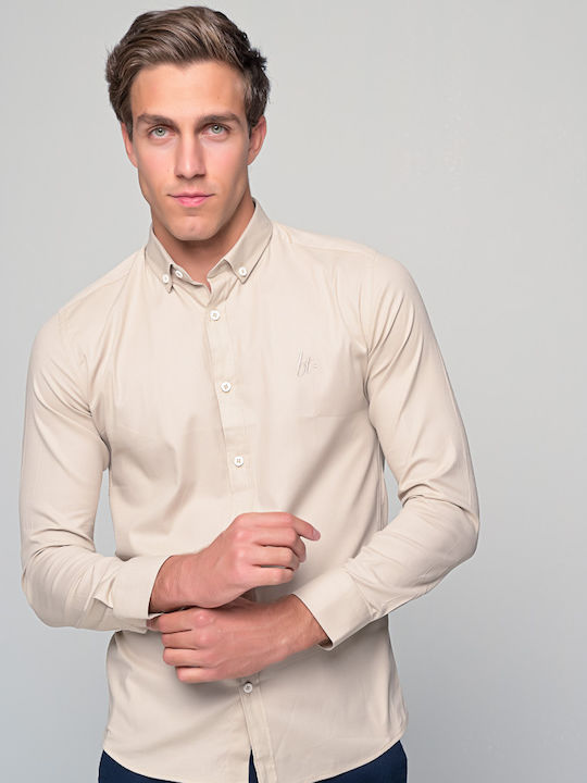 Harmony Long-sleeved Cotton Shirt Beige