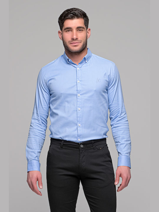 Harmony Long-sleeved Cotton Shirt Light Blue