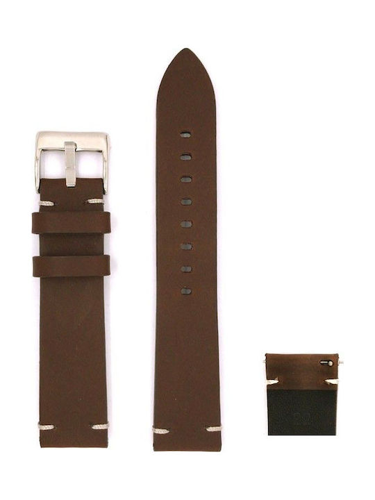 Diloy Straps Δερμάτινο Λουράκι Καφέ 22mm