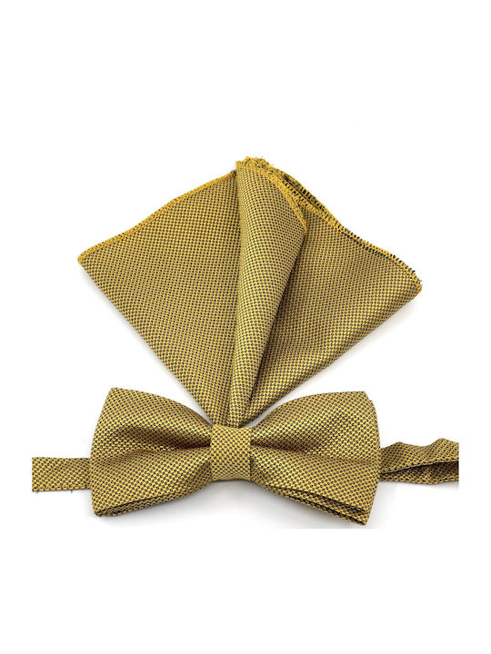Legend Accessories Set Papion din material textil cu batista Auriu