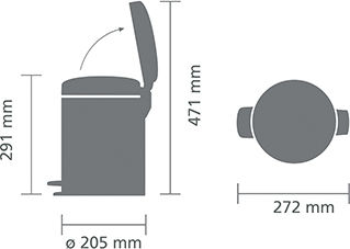 Brabantia Inox Καλαθάκι Μπάνιου 5lt Ασημί