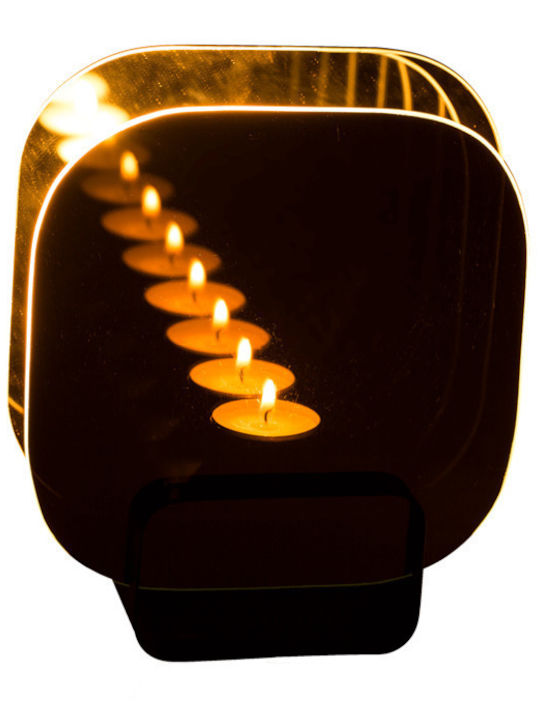 Out of the Blue Infinity Glass Candle Holder Suitable for Tealights in Black Colour 21x8x8cm