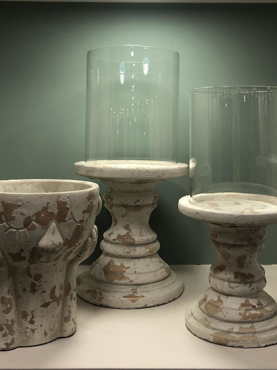 keleman Κηροπήγιο Κεραμικό σε Διάφανο Χρώμα 18x36.5x36.5εκ.