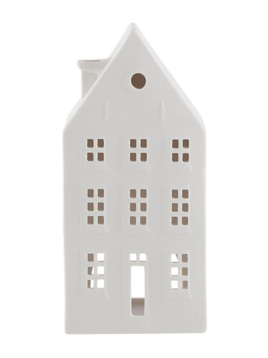Butlers Amsterdam Kerzenhalter geeignet für Teelichter Keramik in Weiß Farbe 8x5x18.5cm 1Stück