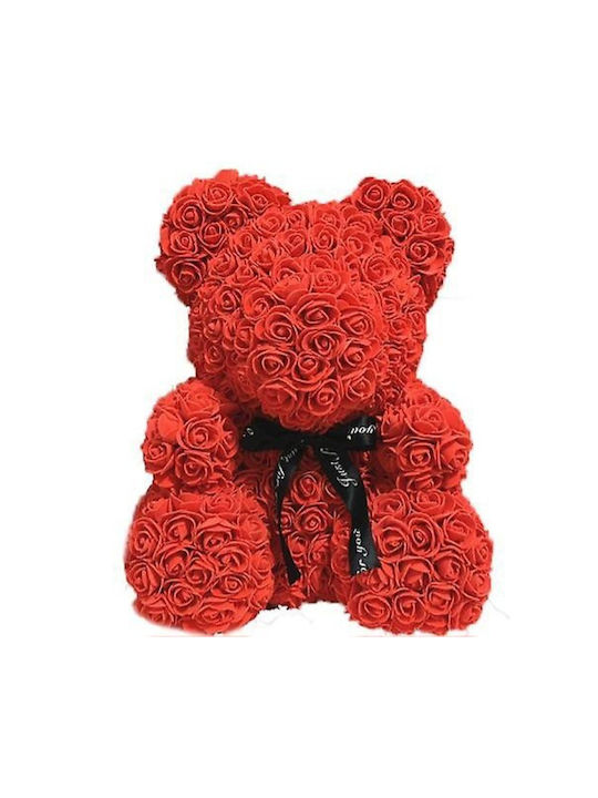 Teddy Bear from Artificial Roses Red 16cm in Box 1pcs