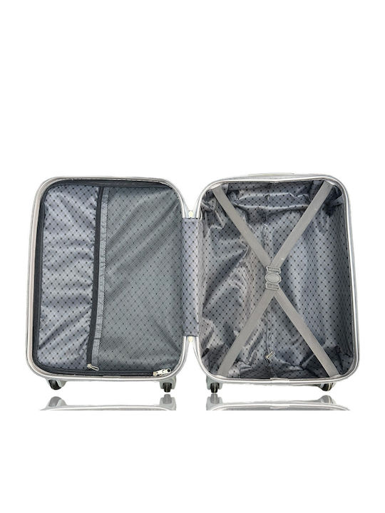 Olia Home Cabin Hard Suitcase White with 4 Wheels Height 50cm