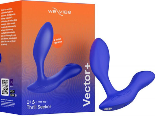 We-Vibe Vector+ Thrill Seeker Vibrator Anal cu Funcție Wireless Albastru 10.9cm