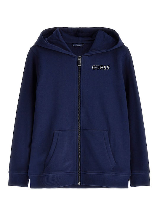 Guess Kinder-Sweatjacke mit Kapuze Blau