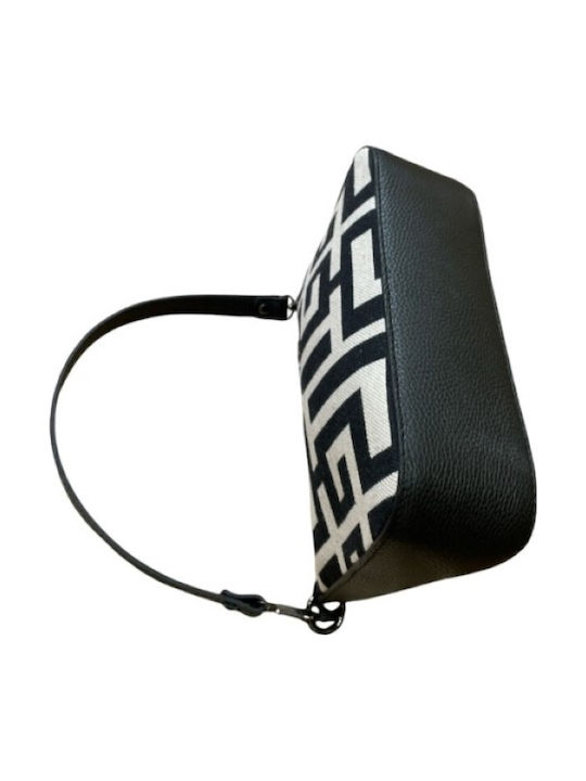 Dione Δερμάτινη Γυναικεία Τσάντα Ώμου Beige/Black
