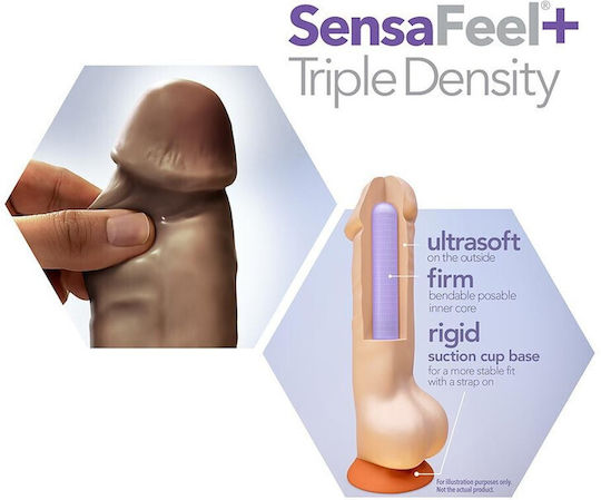 Dr. Skin Plus Posable Shaft Ρεαλιστικό Dildo με Βεντούζα Chocolate 23cm