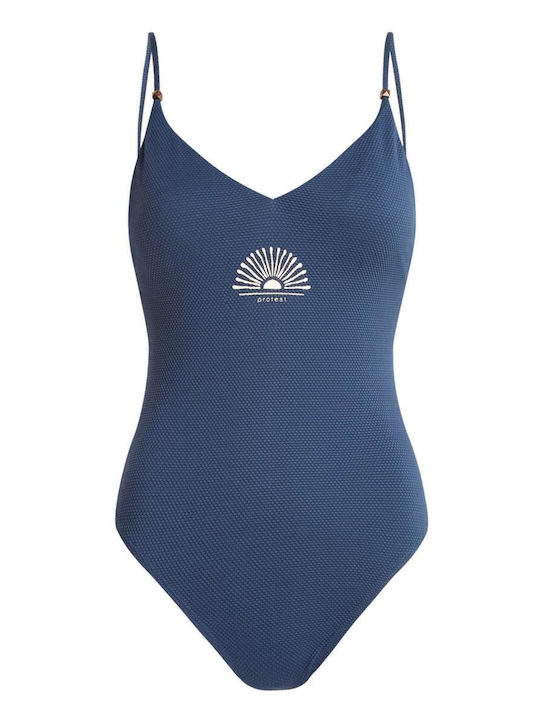 Navy Blue One Piece Swimsuit