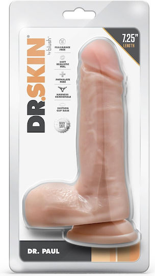 Dr. Skin Dr. Paul Ρεαλιστικό Dildo με Όρχεις και Βεντούζα Flesh 18cm