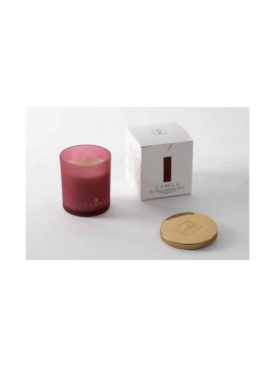 Camila Scented Candle Latte di Riso & Ciliegio Jar Purple 140gr 1pcs