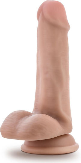 Dr. Skin Plus Posable Glass Dildo with Balls and Suction Cup Vanilla 15cm