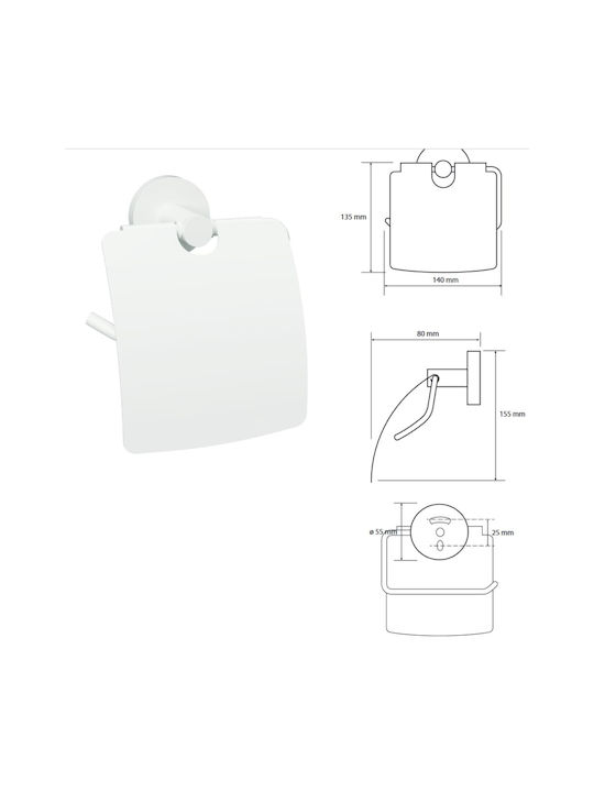 Bemeta Wall-mounted Paper Holder Metallic White