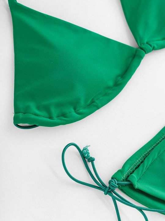 Set Bikini Triunghi Cu Burete Detașabil Verde