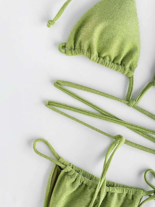 Set Bikini Triangle and Brazil High Waist Green
