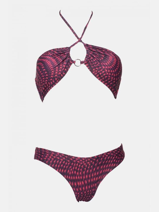 Set Bikini Set De Bikini Cu Burete Detașabil Fuchsia