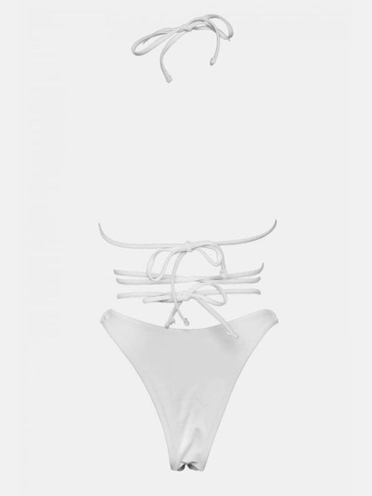 Set Bikini Dreieck mit Abnehmbare Verstärkung Weiß