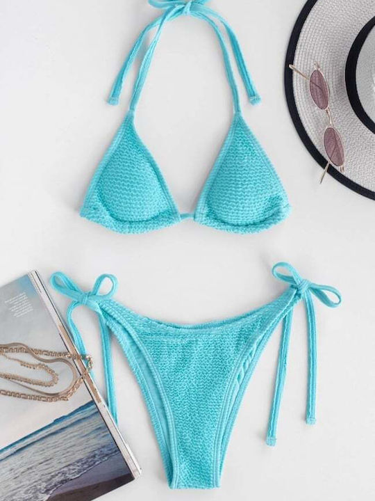 Bikini-Set Dreieck mit Abnehmbarer Verstärkung & Brasilien Türkis