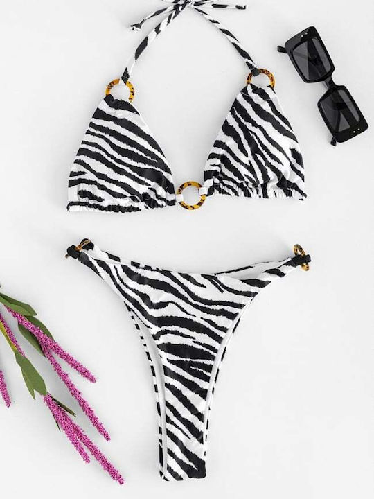 Set Bikini Dreieck mit Abnehmbarer Verstärkung Animal Print