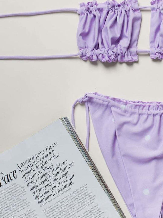 Set Bikini Brazil Πουά Λιλά