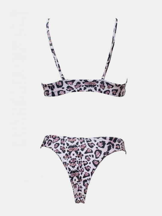 Set Bikini cu Burete Detașabil Brazilia Animal Print
