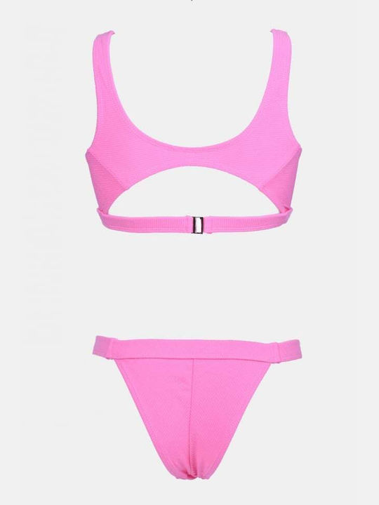Set Bikini Sutien Sport cu Burete Detașabil & Brazilia Roz