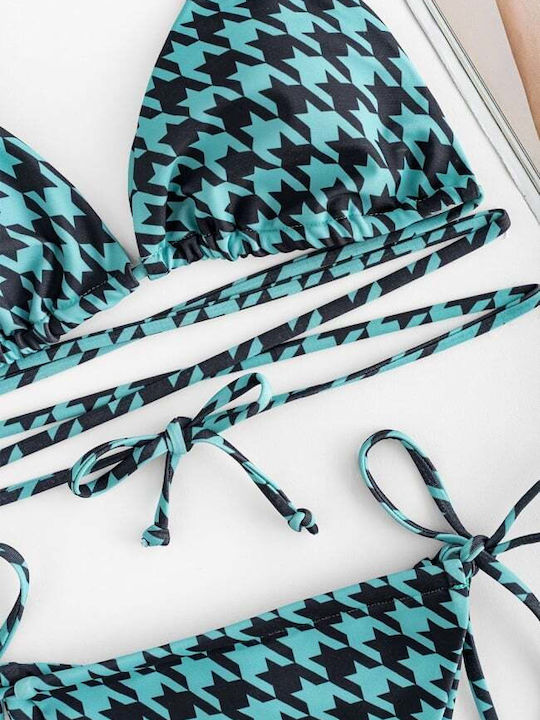 Bikini-Set Dreieck mit Abnehmbarer Verstärkung & Brasilien Türkis