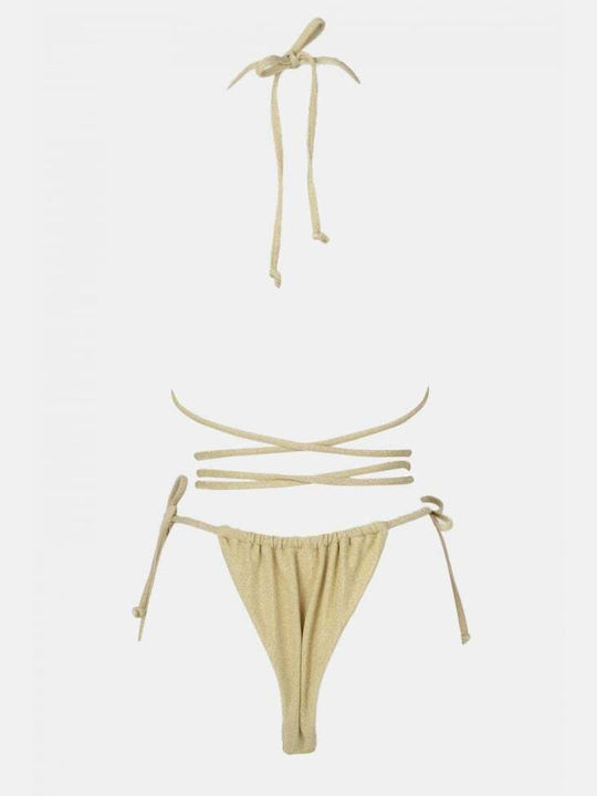 Set Bikini Triunghi Cu Burete Detașabil Bej