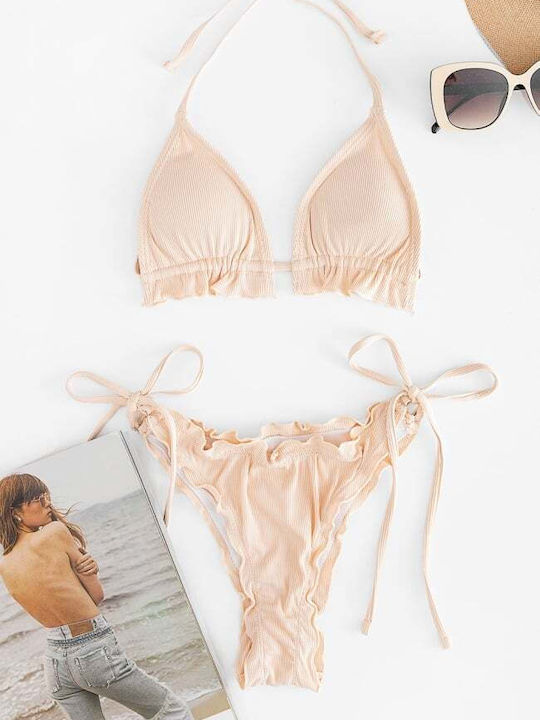Bikini-Set Dreieck mit Abnehmbare Verstärkung & Brasilien Beiges