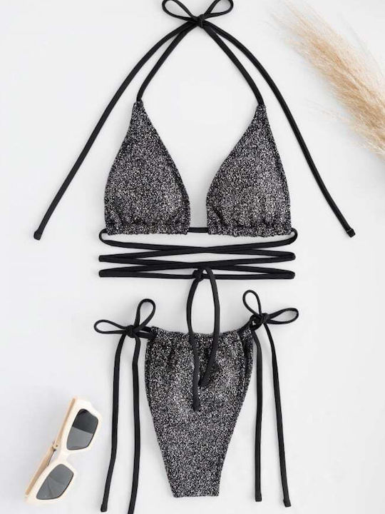 Set Bikini Triunghi Argintiu