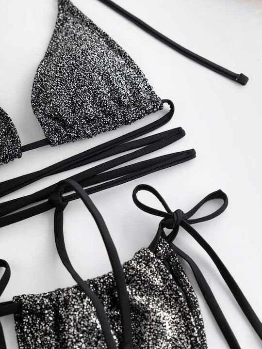 Set Bikini Triunghi Argintiu