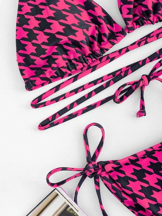 Set Bikini Dreieck mit Abnehmbarer Verstärkung & Brasilien Fuchsie