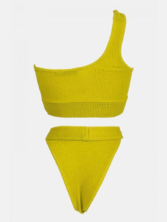Set Bikini One Shoulder & Brazil High Waist Green