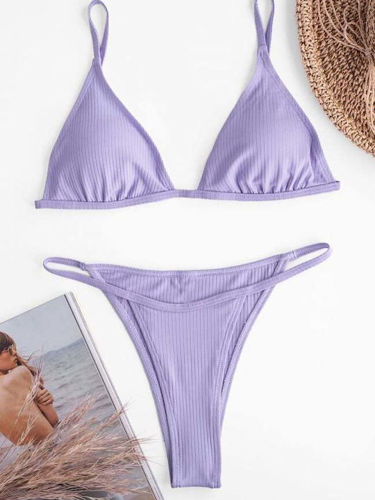 Bikini-Set Dreieck mit Abnehmbarer Verstärkung & Brasilien Flieder