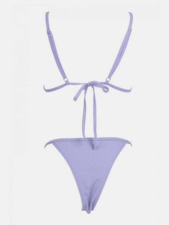 Bikini-Set Dreieck mit Abnehmbarer Verstärkung & Brasilien Flieder