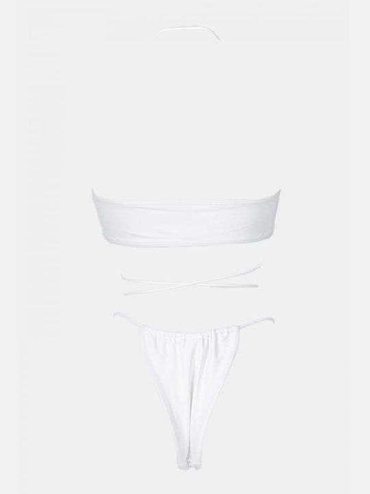 Set Bikini Dreieck & Brasilien Hohe Taille Weiß