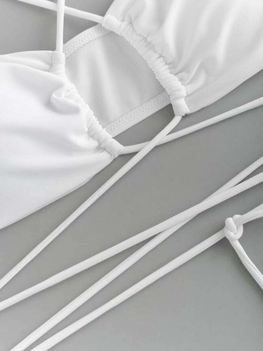 Set Bikini Dreieck & Brasilien Hohe Taille Weiß
