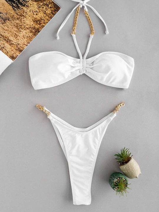 Bikini Set with Removable Padding Brazil White