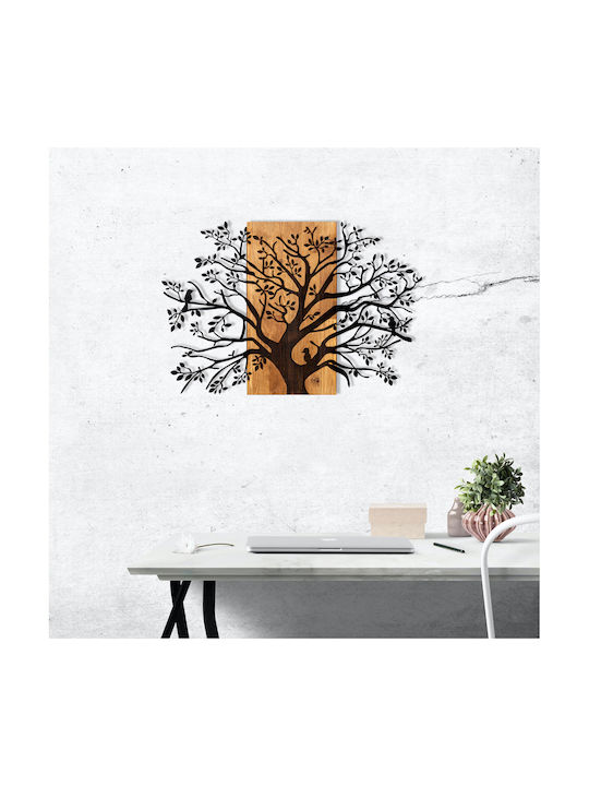 3D Mixed Art Kavak Black Wooden Wall Decor 85x58cm