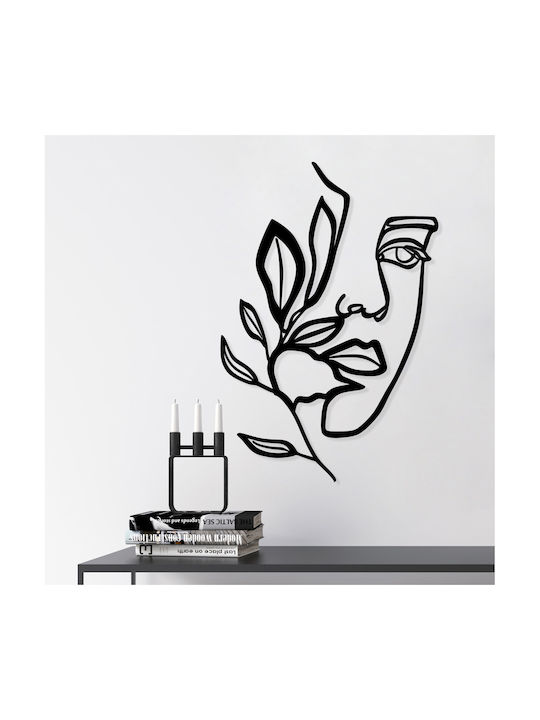 Wall Decor Silhouette Woman Black from Metal 46x46cm