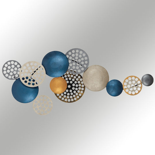 Wanddekoration Geometrisches Element Bronte Bunt aus Metall 90x8x42cm
