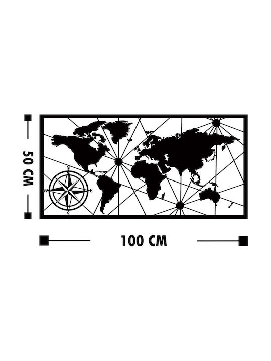 Wallity Декоративен Черен Силует от Метал 100x50см