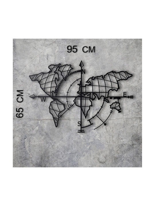 Decorațiune Siluetă Neagră Din Metal 65x65cm