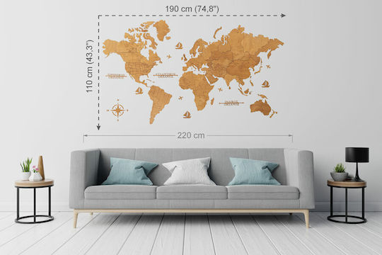 Handmade Wall Decor Made of Wood 190x110cm