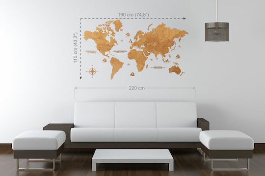 Handmade Wall Decor Made of Wood 190x110cm