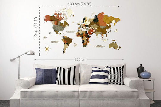 Canvastic 3D Decorațiune Pentru Perete Lucrată Manual Din Lemn 190x110cm