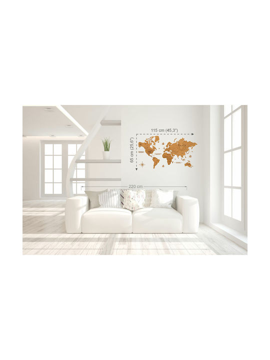Canvastic Декоративен Стенен от Дървο 115x65см 1pcs